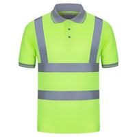 Mens Reflective T-Shirt Fluorescent Green High Visibility Breathable Workwear Jack's Clearance