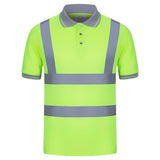 Mens Reflective T-Shirt Fluorescent Green High Visibility Breathable Workwear Jack's Clearance