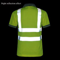 Mens Reflective T-Shirt Fluorescent Green High Visibility Breathable Workwear Jack's Clearance