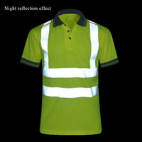 Mens Reflective T-Shirt Fluorescent Green High Visibility Breathable Workwear Jack's Clearance