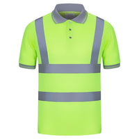 Mens Reflective T-Shirt Fluorescent Green High Visibility Breathable Workwear Jack's Clearance