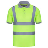 Mens Reflective T-Shirt Fluorescent Green High Visibility Breathable Workwear Jack's Clearance