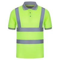Mens Reflective T-Shirt Fluorescent Green High Visibility Breathable Workwear Jack's Clearance