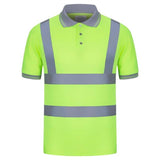 Mens Reflective T-Shirt Fluorescent Green High Visibility Breathable Workwear Jack's Clearance