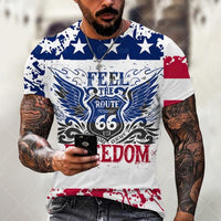 Mens T Shirts Oversized Vintage Short Sleeve Route 66 Jack's Clearance