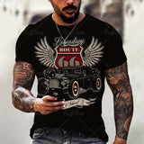 Mens T Shirts Oversized Vintage Short Sleeve Route 66 Jack's Clearance