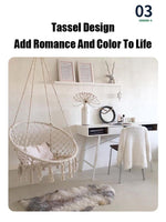 Outdoor Hammock Garden Swing Tassel Handmade Knitted Patio Egg Chair Jack's Clearance