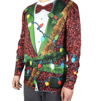 Funny 3D Fake Tuxedo Print Ugly Christmas T Shirt Jack's Clearance