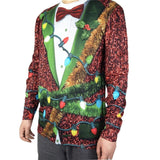 Funny 3D Fake Tuxedo Print Ugly Christmas T Shirt Jack's Clearance