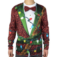 Funny 3D Fake Tuxedo Print Ugly Christmas T Shirt Jack's Clearance