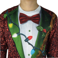 Funny 3D Fake Tuxedo Print Ugly Christmas T Shirt Jack's Clearance