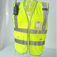 High visibility  reflective safety vest with zipper pocket Jack's Clearance